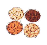 Mix Dry Fruit in  Silver Bowls