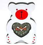 Heart Shaped Teddy Clock