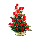 25 Red Rose Basket