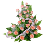 25 Peach Rose Basket